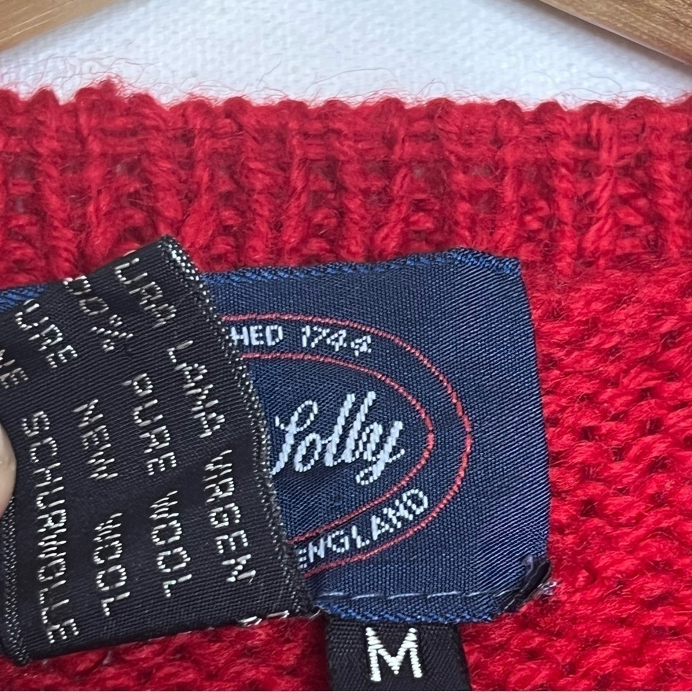 Vintage Allen Jolly Christmas Novelty 100% Wool Cardigan View 6